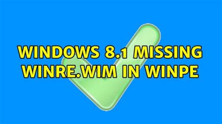 Windows 8.1 missing WinRE.wim in WinPE