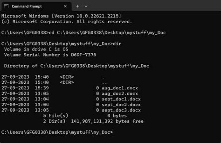 Windows Command Prompt: dir + what option shows only Directories and not files?