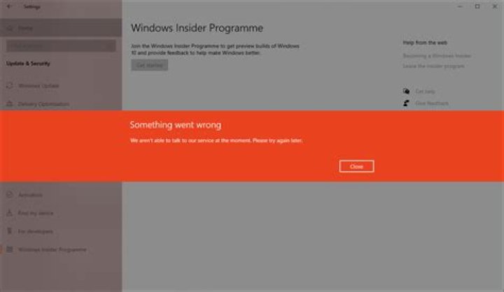 Windows Insider Program “Something went wrong”