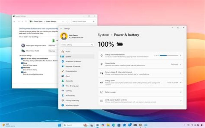 Windows power settings