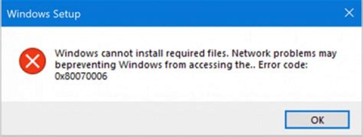 Windows Update error 0x80070006