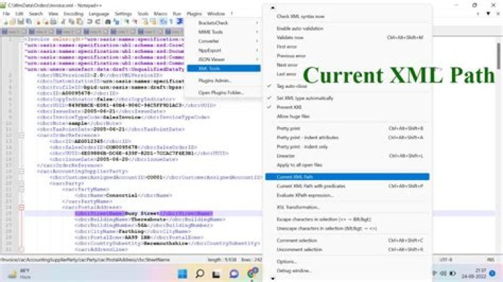 XML Tools Plugin for Notepad++ 7.4