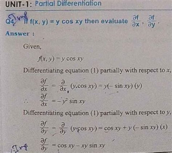 y=cos(x-y)