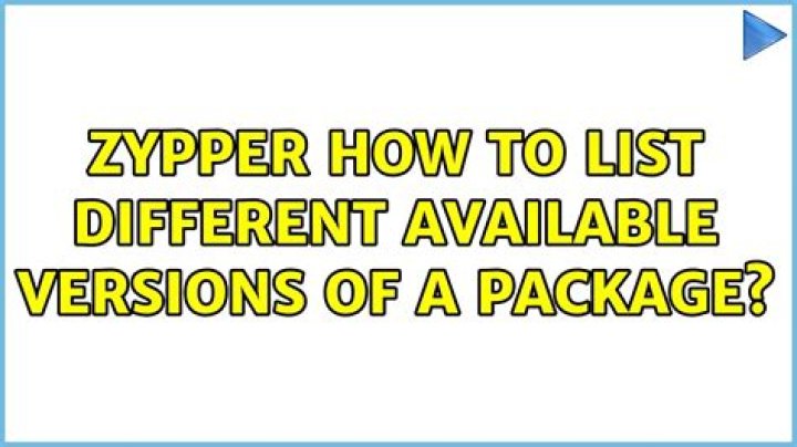 zypper: How to list different available versions of a package?